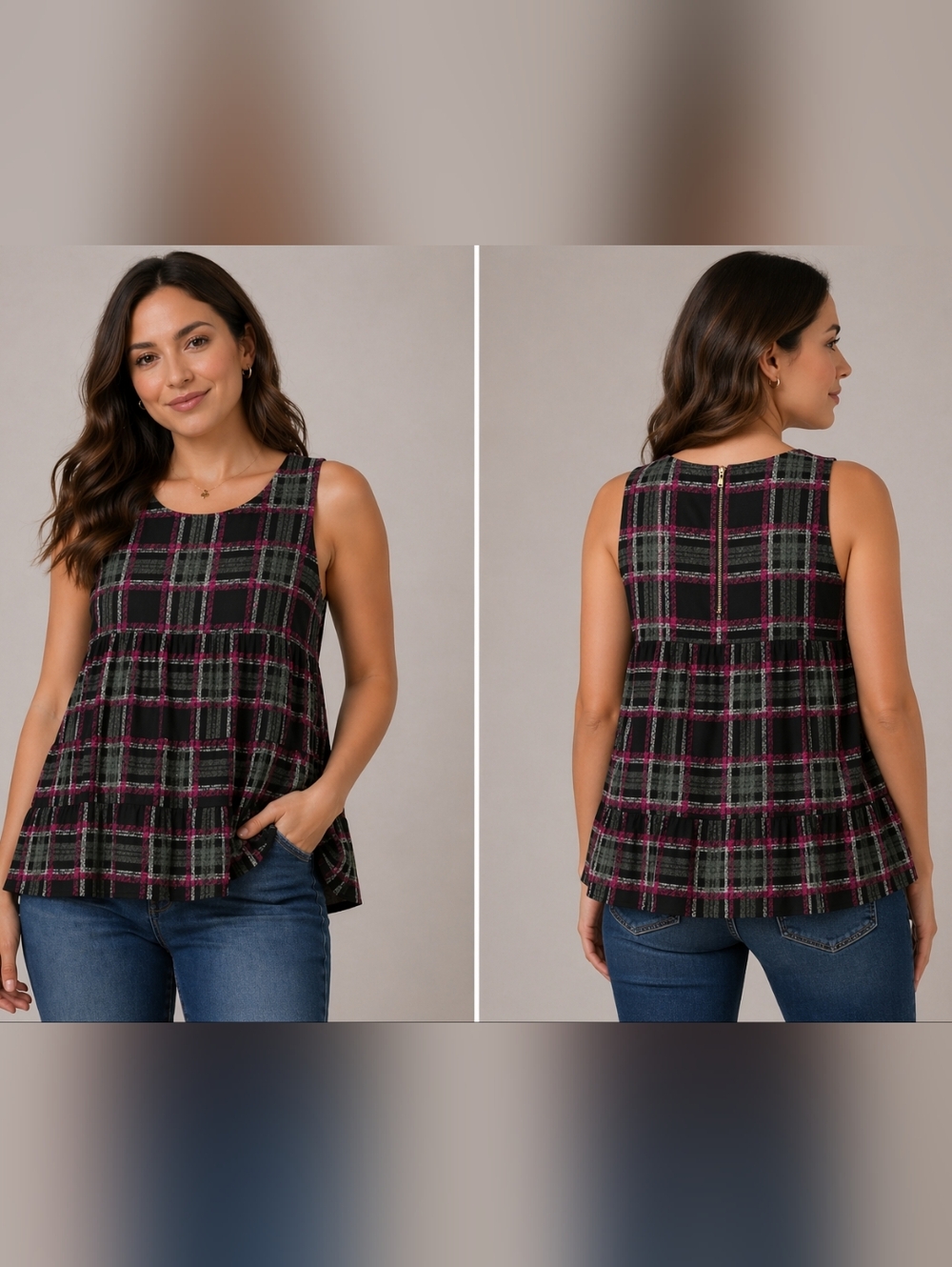 Cooper & Ella Checkered Blouse